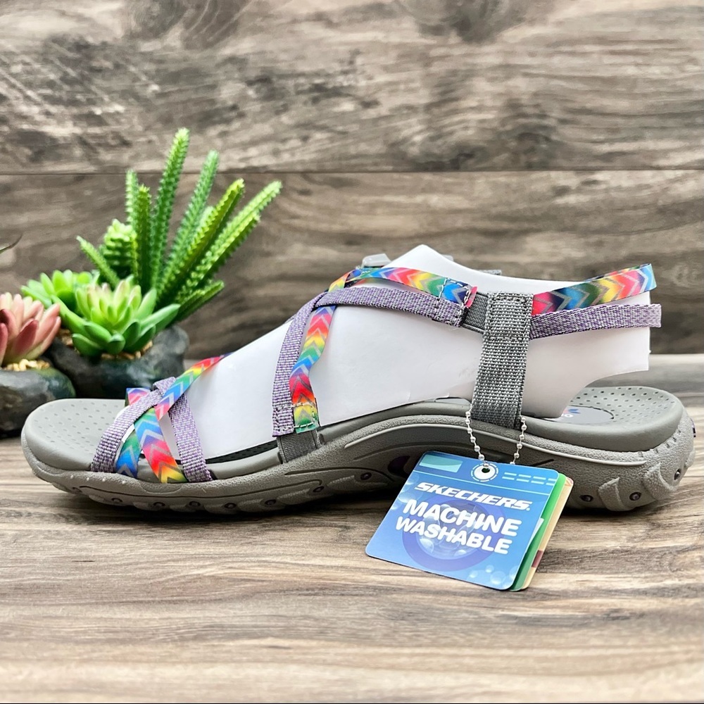 NIB Skechers Reggae Bright Direction Vegan Strappy Sport Sandal - Picture 5 of 13